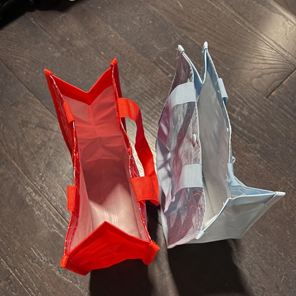 lululemon small reusable collectible tote bags limited edition blue red - Picture 2 of 10